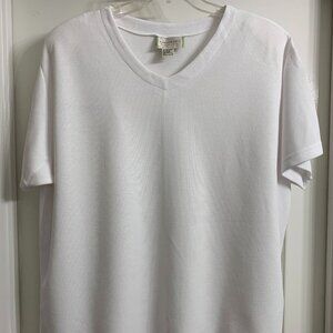 Capistrano Essential Women's White Ribbed Blouse Size 22/24 NWOT